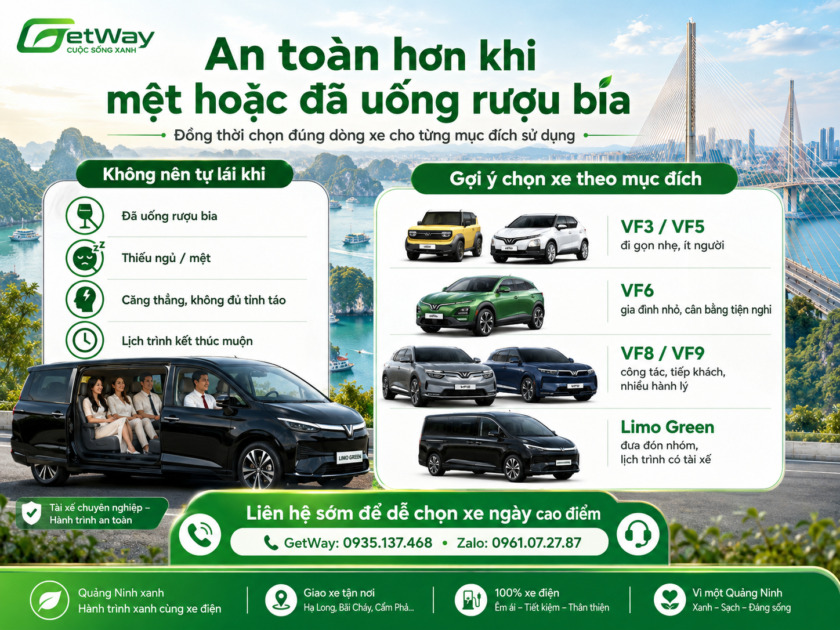 Thuê xe điện có tài xế Quảng Ninh